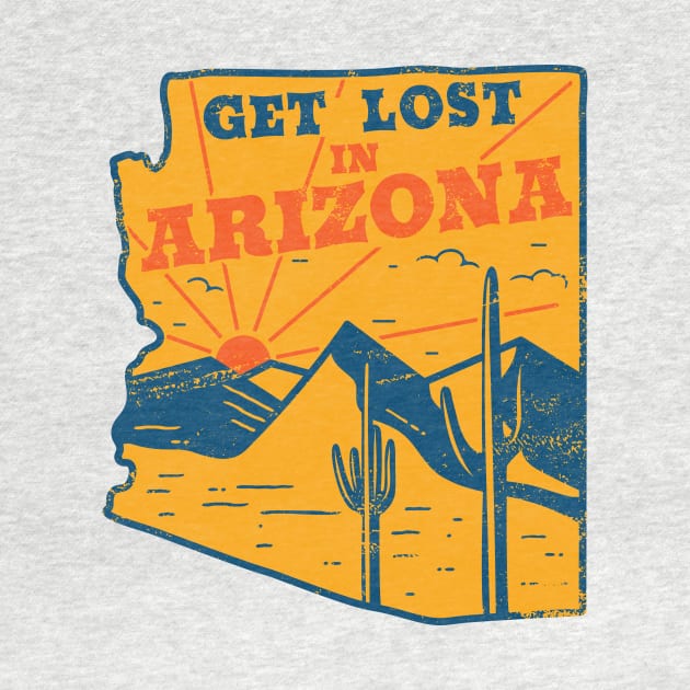 Get Lost in Arizona // Vintage Desert Landscape // Retro Tourism Badge by SLAG_Creative